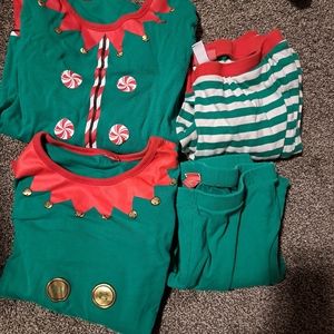 Womens Holiday/Christmas elf pajama sets